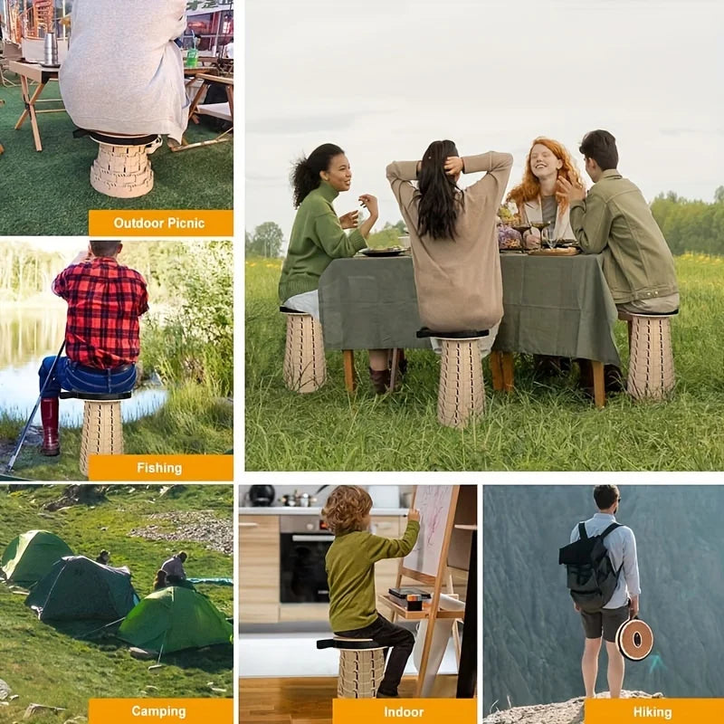 Outdoor folding stools, portable, travel adjustable and extendable chairs, soft rubber seats, street vendors, night markets