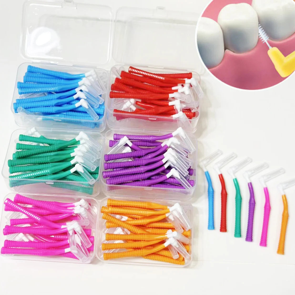 L type Toothbrush Interdental brush interchangeable interdental brush posterior interdental brush orthodontic toothbrush