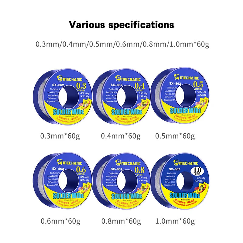 MECHANIC 60g flux SX-862 High temperature resistant for 0.3-1.8mm wire high purity environmental protection tin wire tools