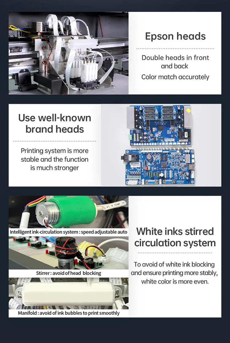 Powder Shaking with Purifier DTF Printer T-shirt Printing Machine DTF Printer Double Epson Head.