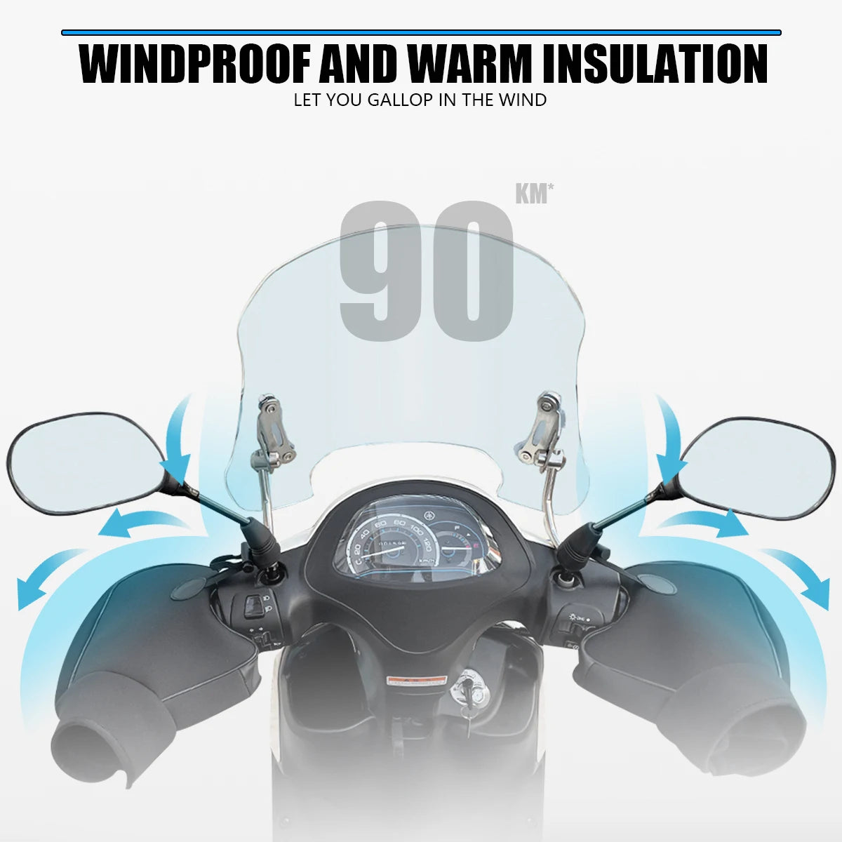 Thick Motorcycle Handlebar Muffs Protective Motorcycle Scooter ATV UTV Winter Warmer Gloves Grip Handle Bar Muff Rainproof Warm