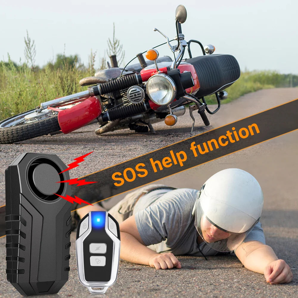 Gadpow Motorcycle Bike Wireless Remote Control Alarm Vibration Sensor 113dB Loud Waterproof Security Alarm
