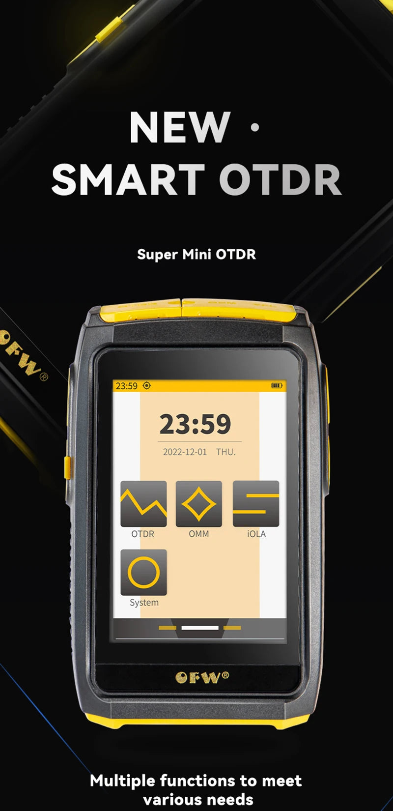 MINi OTDR Active Fiber Live Test 1577nm  IOLA 1550nm 20dB Fiber Optic Reflectometer Touch Screen  OLS OPM Visual Fault Locator