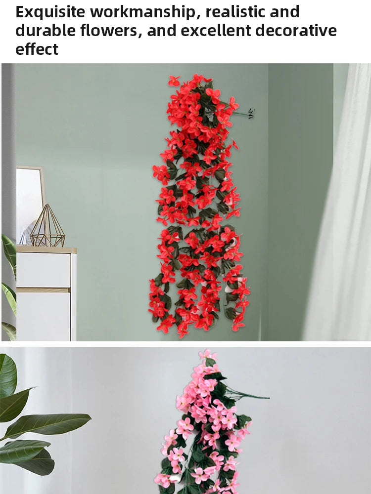 75CM Violet Artificial Flower Party Decoration Simulation Valentine S Day Wedding Wall Hanging Basket Flower Orchid Fake Flower
