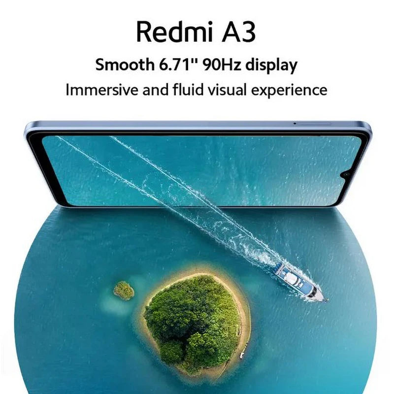 Global Version Xiaomi Redmi A3 4GB128GB 3GB 64GB Side Fingerprint MediaTek Helio G36 90Hz 6.71" Large Display 5000mAh RedmiA3