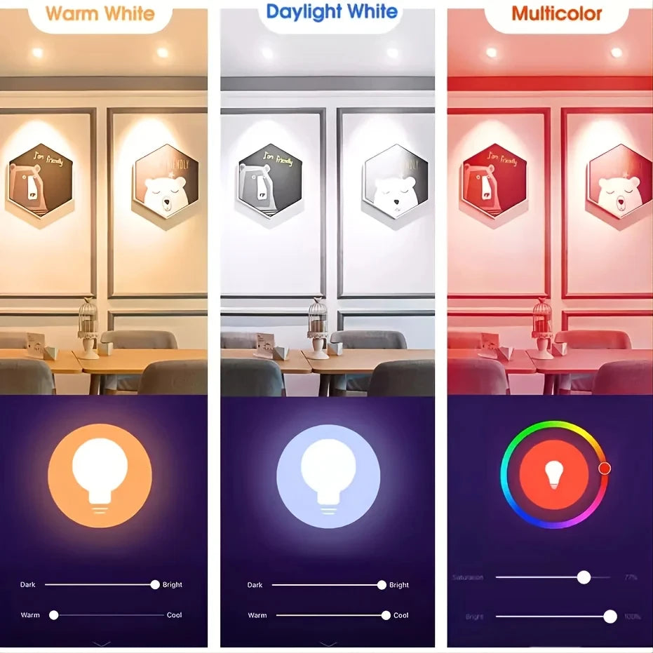 TUYA Smart Light Bulb E14 RGB Bluetooth Candle Crystal Lamp 110V 220V Dimmable Smart Life Group APP Control for Room Home Decor