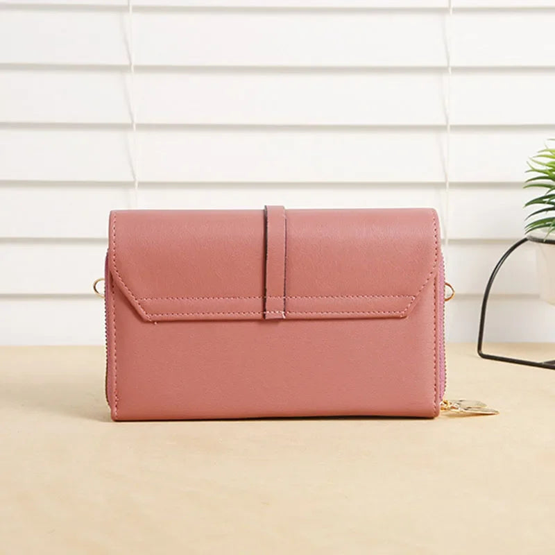 PU Material Women's Mobile Phone Bag Fashionable and Multifunctional Women's Small Square Bag Trendy and Retro Shoulder Bag