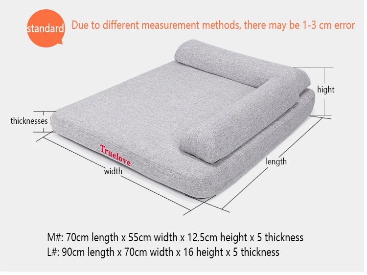 TRUELOVE Pet Bed TLX1211Pet Comfort Mattress Hidden Zipper For Easy Removal Linen Comfort Fabric High-density memory foam pillow