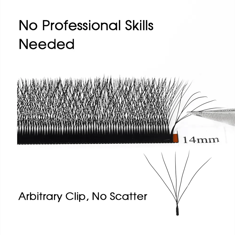 FADVAN 5D-W Shaped 0.07 D Curl Eyelash Extensions Natural Faux Mink Lash Soft Light Professional Premade Volume Fan Eyelashes