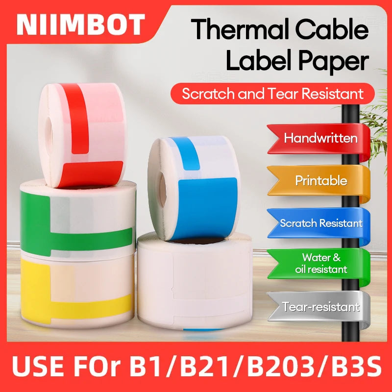 Niimbot Mini Smart Portable Printer Thermal Wire Cable Sticker Self Adhesive Water And oil resistant Tag For B1 B21 B203