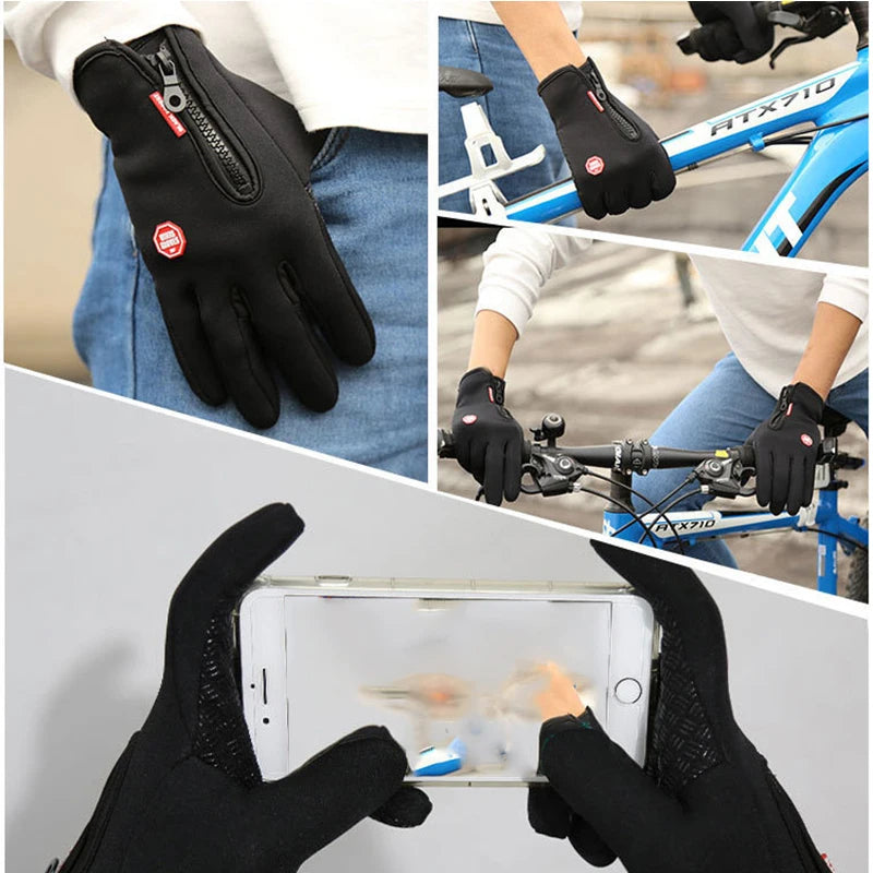 Winter Thermal Warm Full Finger Gloves Touchscreen Unisex for Outdoor Sports Cycling Bicycle Ski Camping Motorcycle Gloves