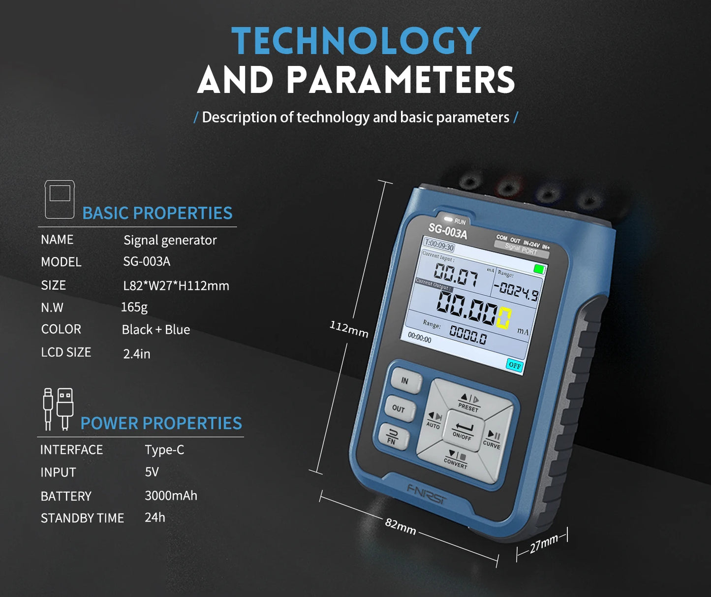 FNIRSI SG-002 Digital 4-20mA 0-10V Voltage Gerador de sinal Current Transmitter Professional Electronic Measuring Instruments