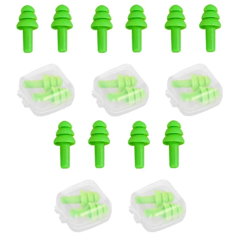 10pcs Soft Silicone Earplugs Waterproof Swimming Ear Plugs Reusable Noise Reduction Sleeping Ear Plugs Hearing Protector