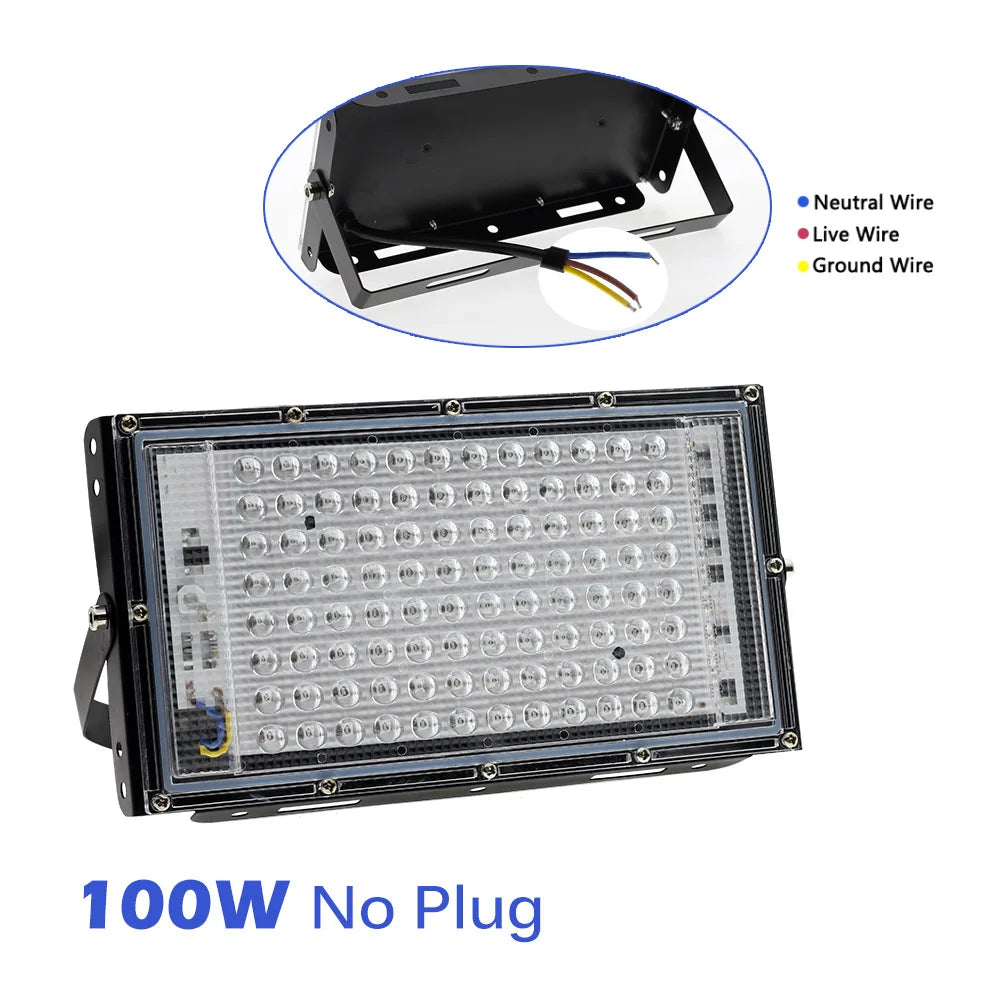 UV Flood Light AC 220V 50W 100W LED Stage Blacklight Ultraviolet Flood Effect Light for Halloween Xmas Dance DJ Disco Party Bar