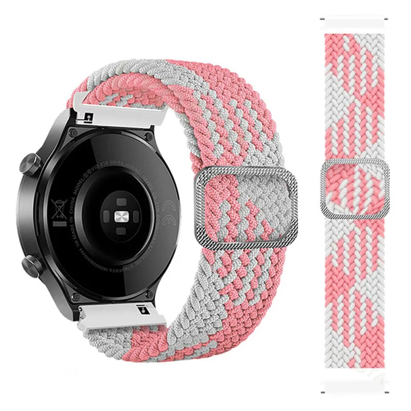 20mm 22mm Elastic Band For Samsung Galaxy Watch 7/6/5/4/FE Active 2 Gear S3 Braided Nylon Strap For Huawei Watch GT 5/4/3/2 46mm