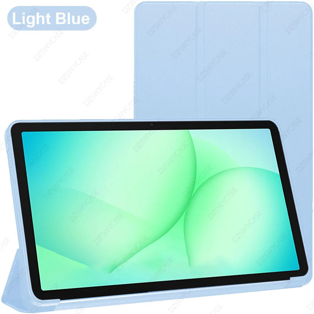 Silicone Case for Samsung Galaxy Tab A9/A11 8.7 inch SM-X110 X130, Trifold Stand Slim Flip Cover, Support Auto Sleep/Wake