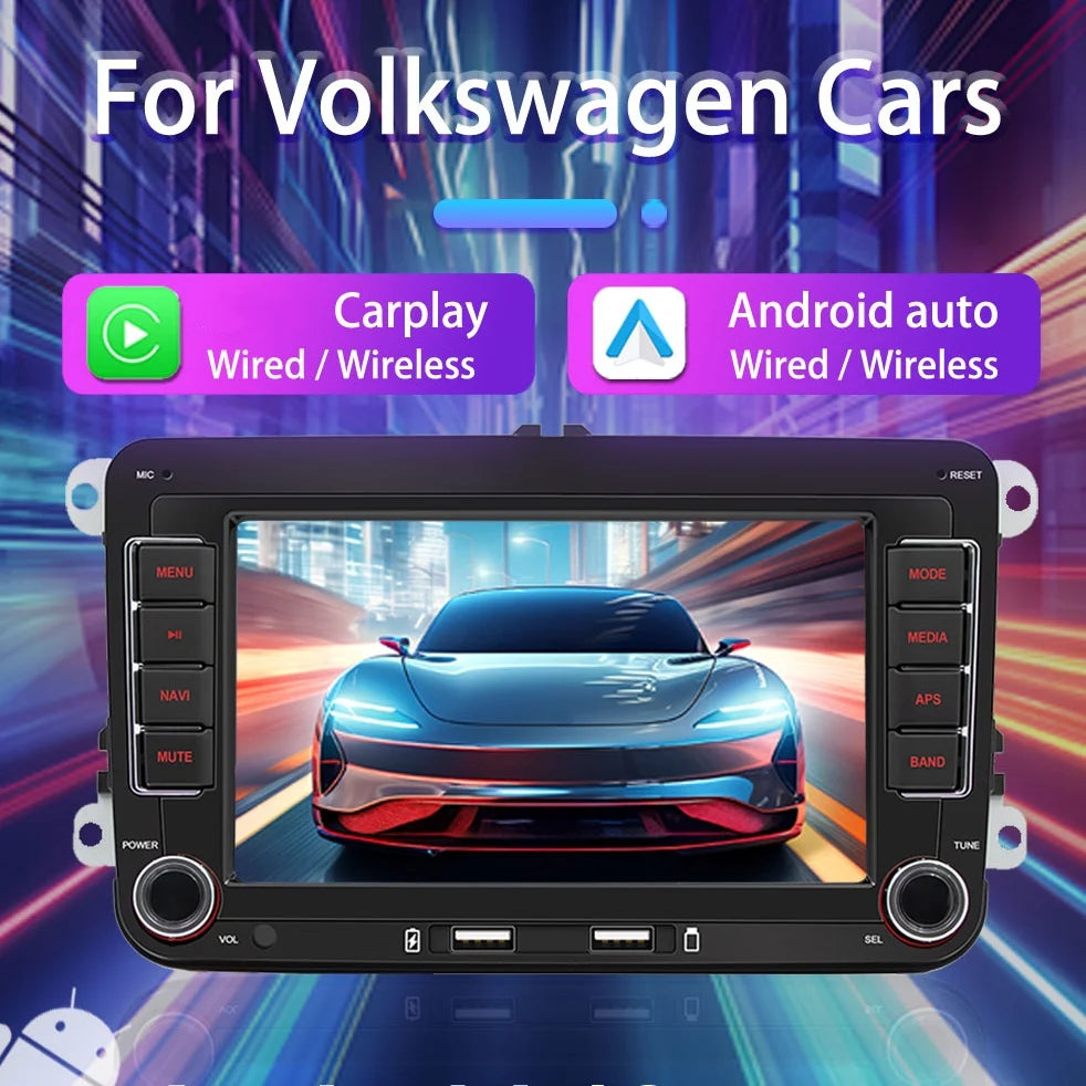 2Din Car Radio Android for Volkswagen Golf 5 6 Polo Passat B6 B7 CC Skoda Jetta Universal Multimedia Carplay Wifi GPS Navigation