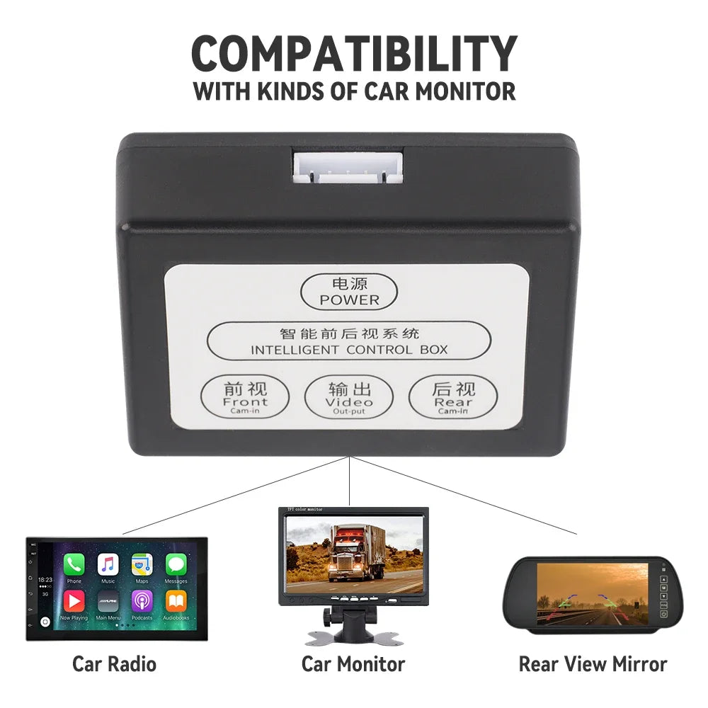 KTYDKP Car Parking Camera Video Channel Converter for Monitor Front And Rear View Two-Way Control Box With Manual Switch