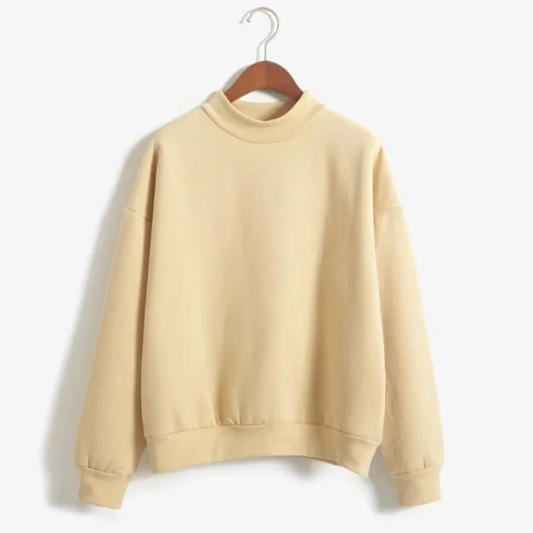 Woman Sweatshirts 2025 Sweet Korean O-neck Knitted Pullovers Thick Autumn Winter Candy Color Loose Hoodies Solid Womens Clothing