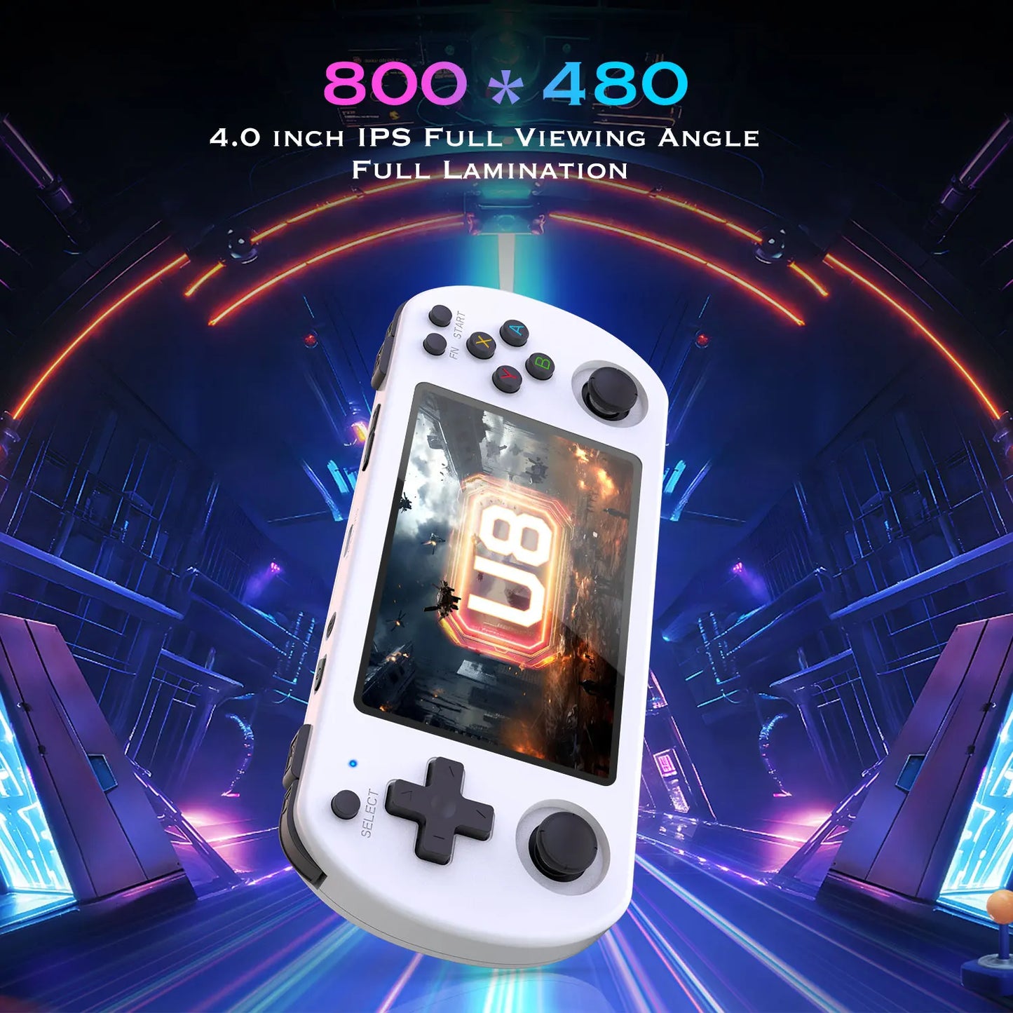 Open Source U8 Retro Handheld Video Game Console Linux System 4.0 Inch IPS Screen Portable Pocket Video Player 128GB Games