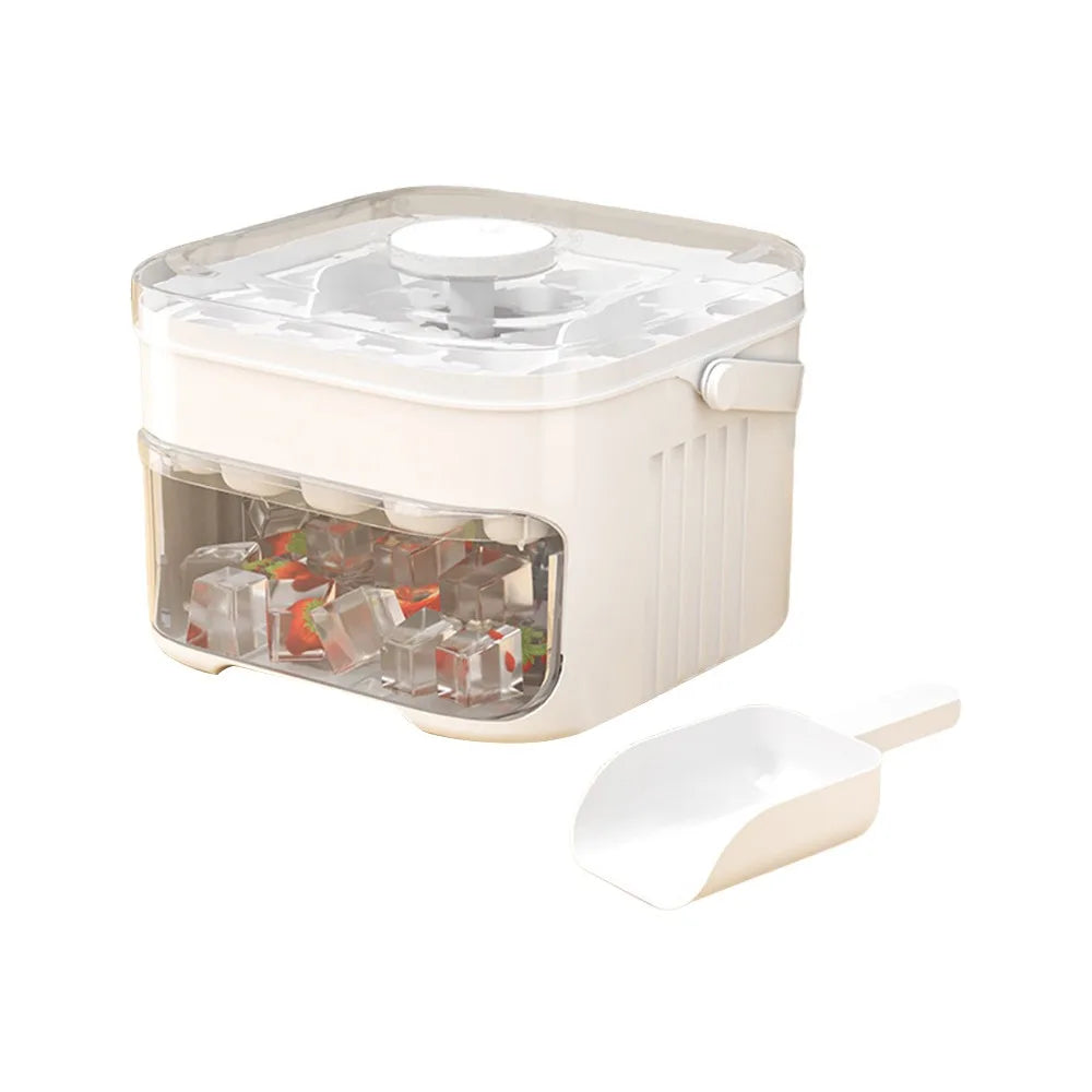 50-cube Ice Machine Large-capacity Double-layer Ice Cube Machine with Easy-to-press Lid Reusable Food Grade Ice Cube Mold