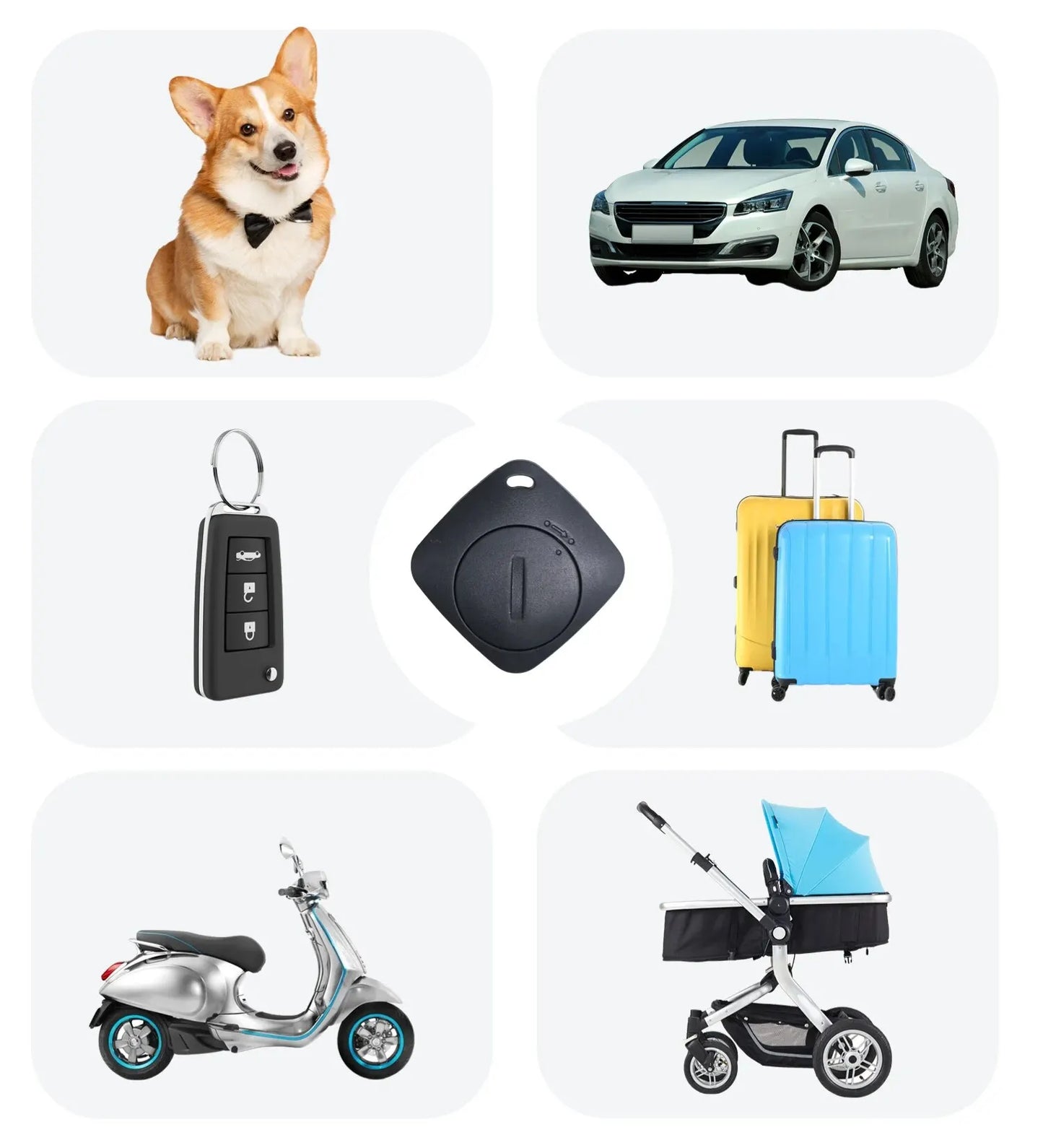 Smart GPS Tracker Bluetooth Mini Locator with Apple Find My APP Anti Lost Reminder Device Positioner MFI Rated Car Key Pet Kids