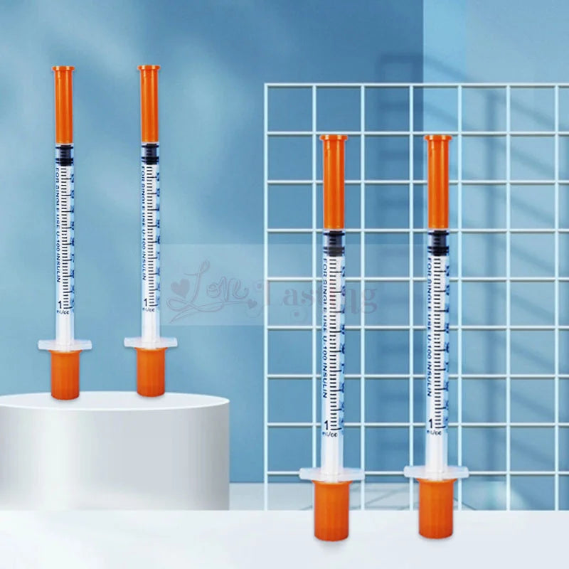 50Pcs/Pack 1ML Syringe with 30G 13mm (8Mm Long) Lab Supplies Farm Animal Cattle Sheep Horses Cat Dog Pet Syringes Liquid Tattoo