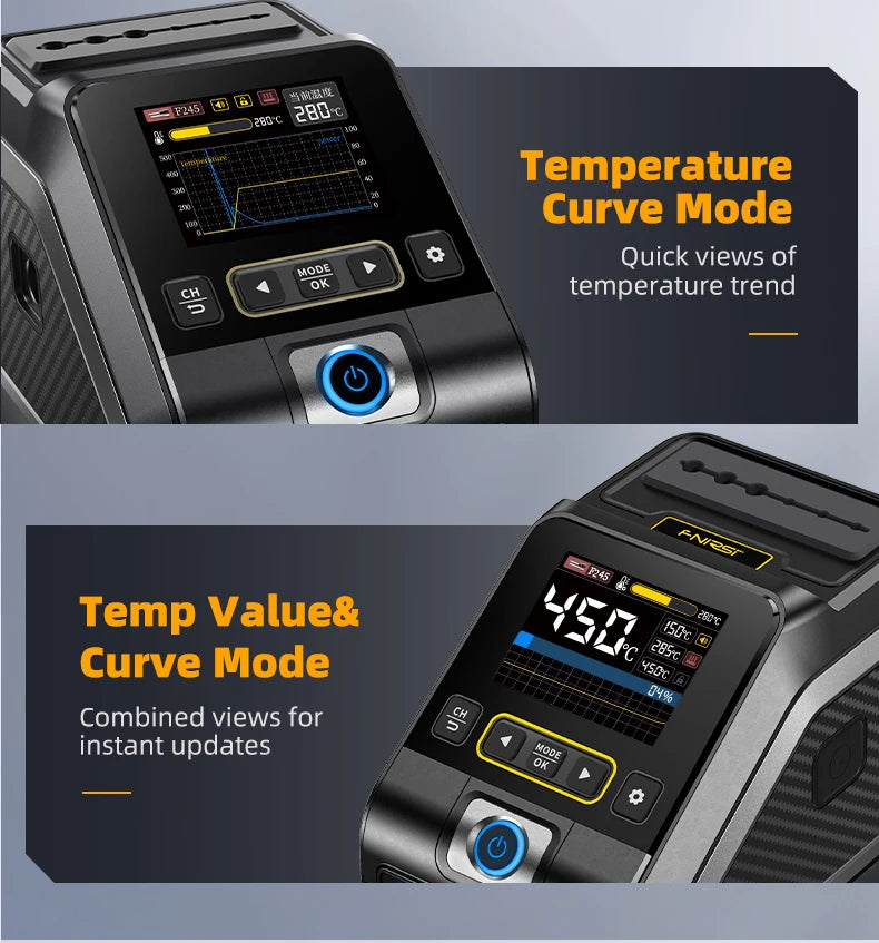 FNIRSI DWS-200 200W Rework Soldering Station C210/C245 Handle with Soldering Helping Hand Electronic Welding Repair Solder Tools