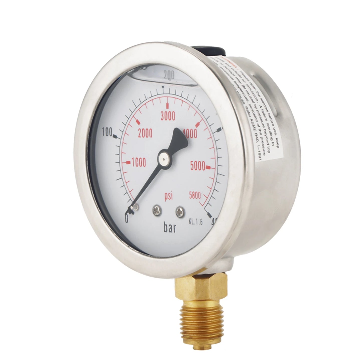 0‑400BAR 0‑5800PSI G1/4 68mm  Hydraulic Pressure Gauge Meter Air Pressure Gauge Hydraulic Gauge Hydraulic Pressure Gauge