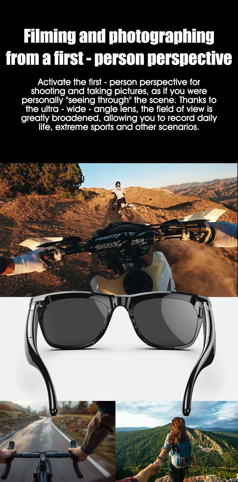 4K HD AI Smart Glasses With Camera Bluetooth Call Camera Chat GPT 260Mah Battery Assistant Control Waterproof Smart Glasses