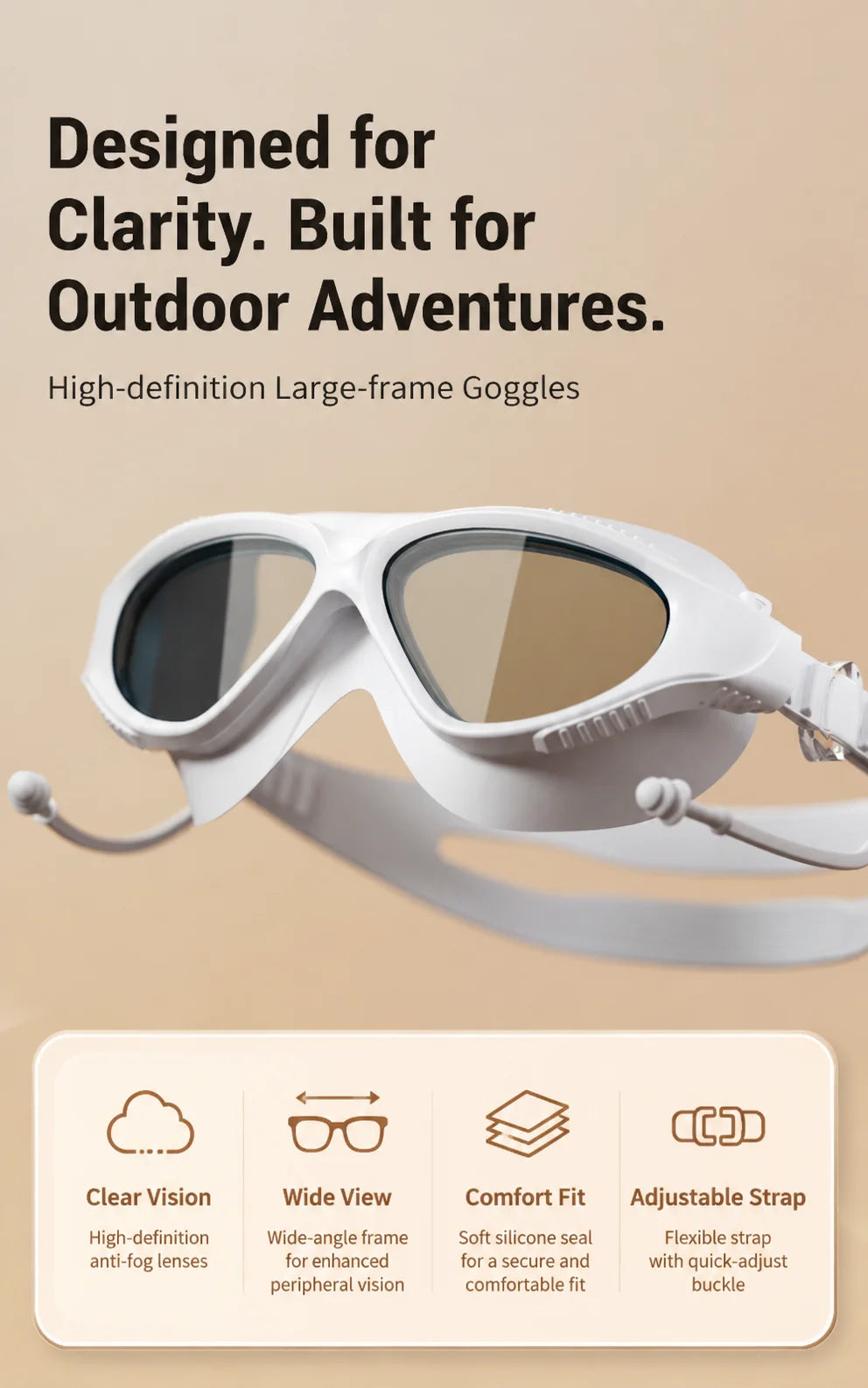 Adult Swimming Goggles Anti Fog Waterproof UV Protection Wide View Swim Glasses for Men Women Professional