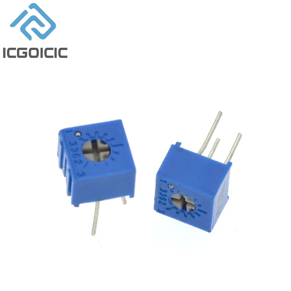 10pcs 3362P Series Resistance 101 201 501 102 202 502 103 Trimpo Trimmer Potentiometer 3362 500R 1K 2K 5K 10K 20K 50K 100K