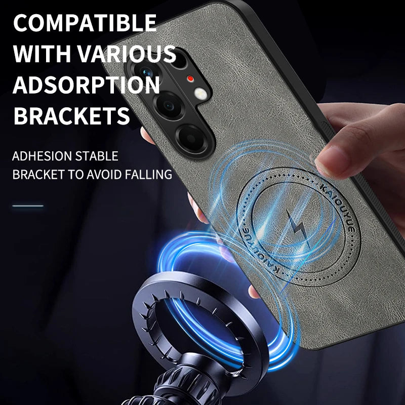 For Tecno Camon 50 4G Vintage Business Phone Case Cover Sheepskin Leather Magnetic Case Wireless Case for Tecno Camon 50 Pro 4G
