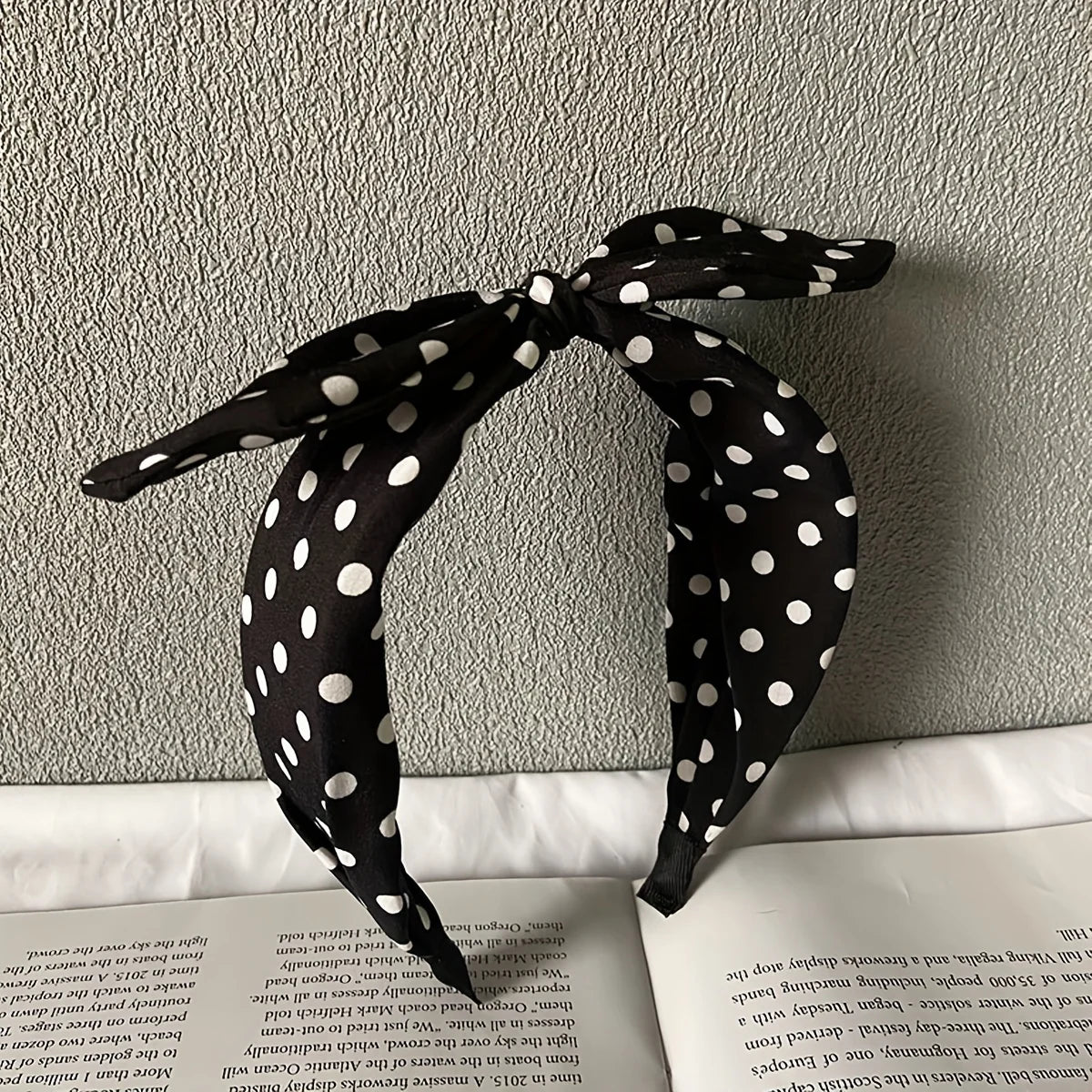 Wave Dot Rabbit Ear Bow fashionable Hair Hoop for Women's Dress up