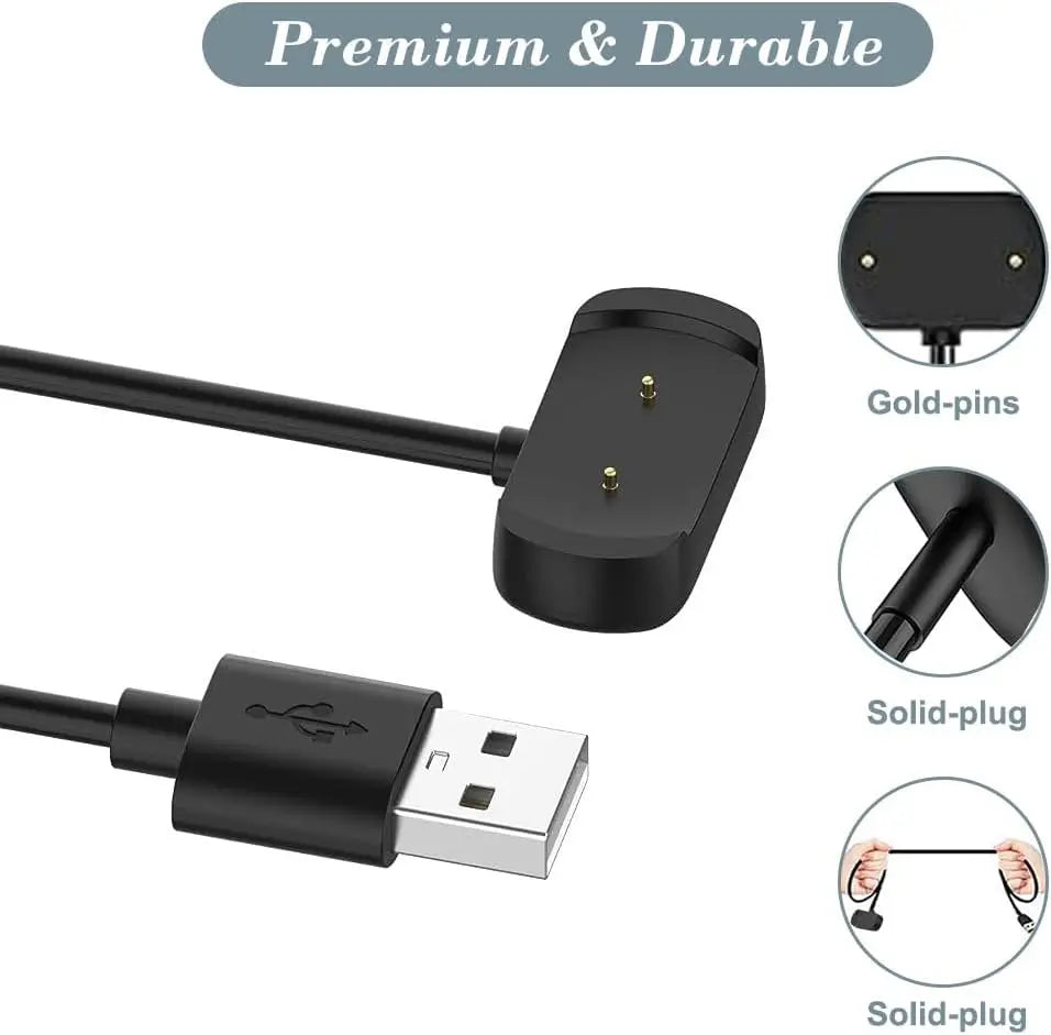 Charger for Amazfit Bip 3/ Bip 3 Pro/ GTS 4 Mini/ Bip U Pro/GTS 2/ GTR 2/ GTS2 Mini/ GTS 2e/ T-Rex Pro Charging Magnet Cable 1m