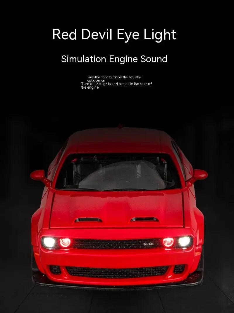 1：32Die-cast Metal Dodge Challenger Toy Car Simulation Model Can Light Up Can Drive Boring Boy's Gift Christmas Gift