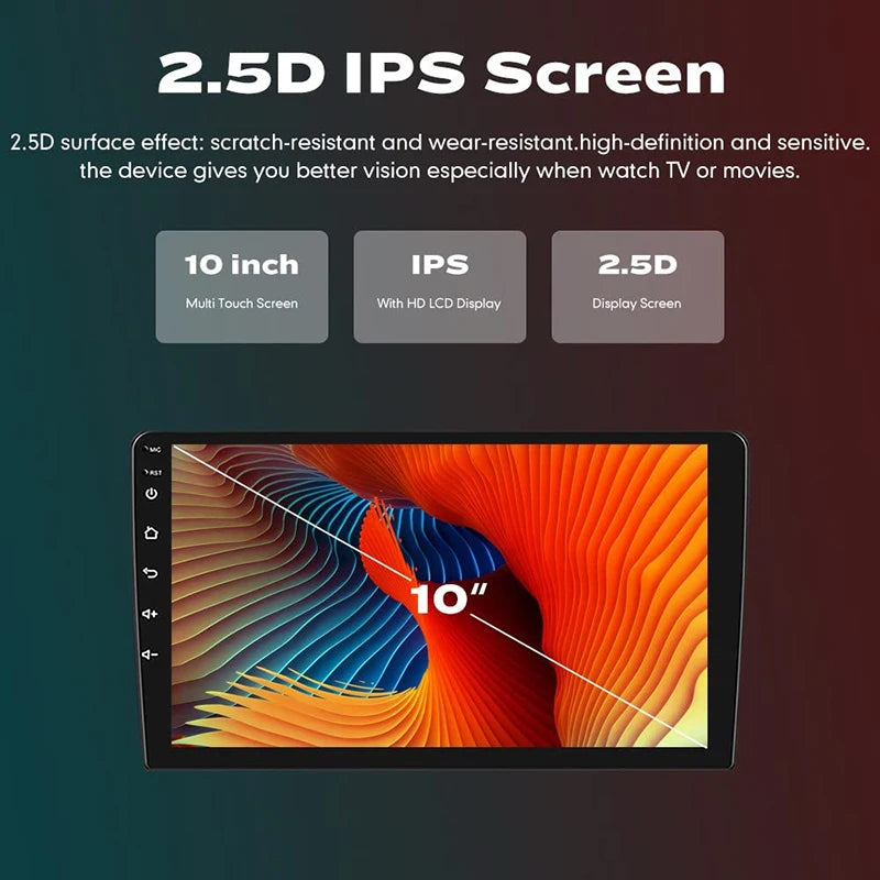 Android12 Car Radio Auto 8 Core 4+64G Din 9"/10" Universal QLED In-Dash GPS Navigation with Wireless CarPlay Reverse Camera AHD