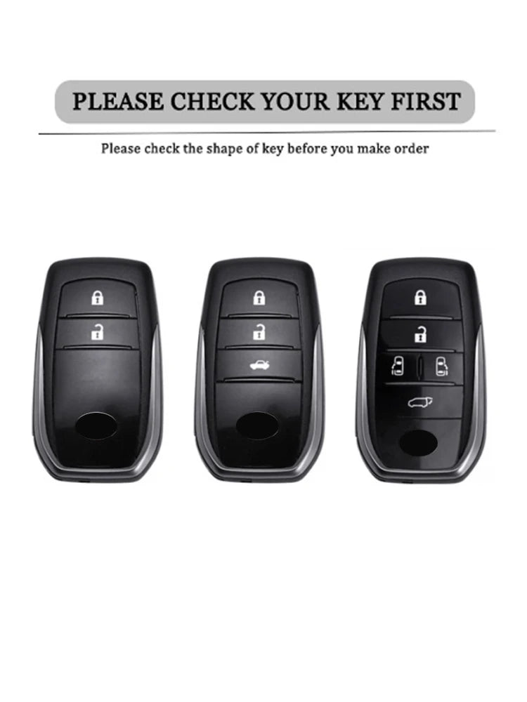 New Zinc Alloy Leather Car Key Case Cover Shell For Toyota CHR Hilux Fortuner Land Cruiser 200 Camry Corolla Crown RAV4 Highland