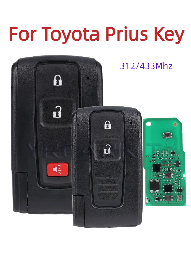 For Toyota Prius 2004 -2009 Auto Car Smart Remote Keyless Go Key Fob 2 3 Buttons 312/433MHz 4D Chip Keys FCC MOZB21TG MOZB31EG