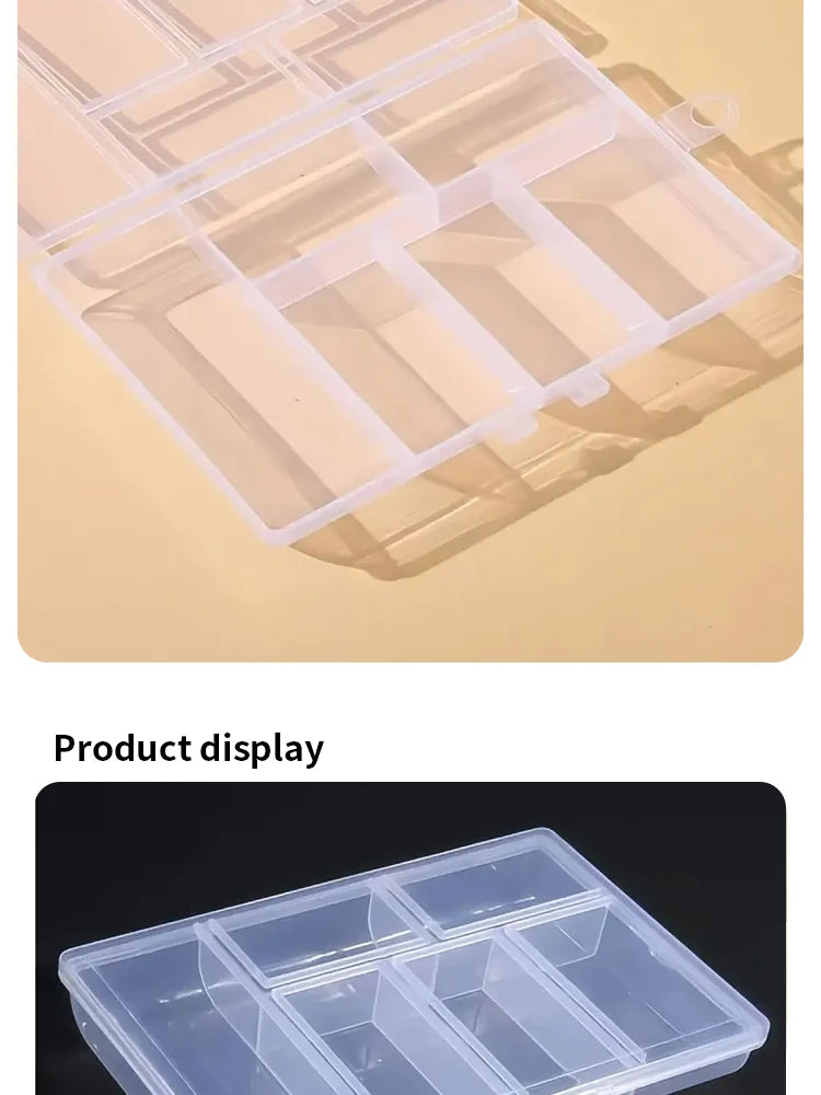 Jewellery Storage Box Transparent Double Buckle Earring and Ring Storage Box Nail Drill Accessories Storage Organiser
