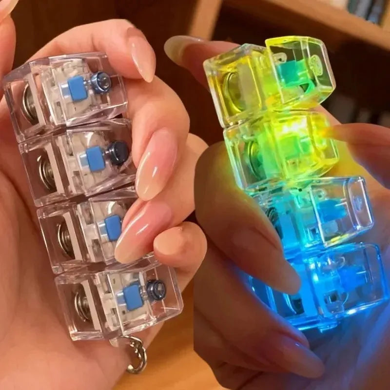 Light Up Keyboard Key Stress Relief Clickable LED Button Toy for Anxiety Office Desk Accessory