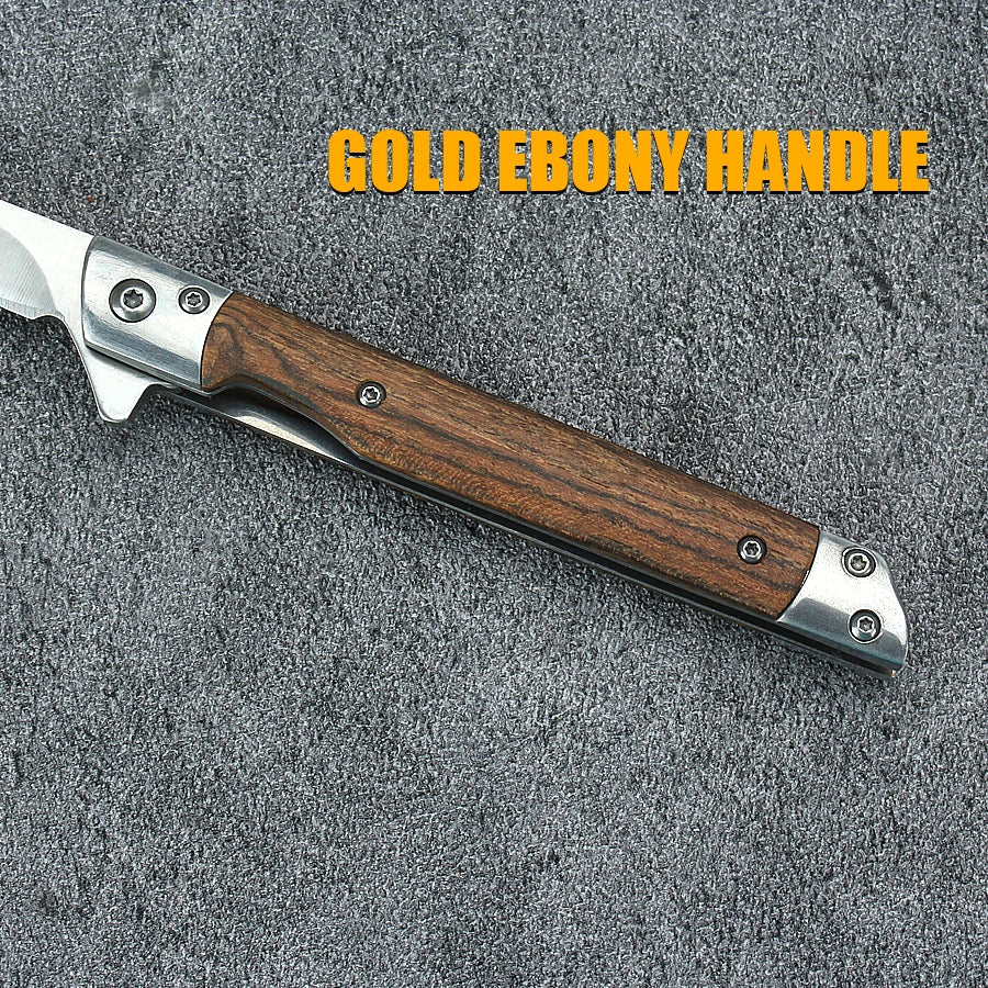 Portable Damascus Carry Pocket Knife Survival Knife Folding Knife Outdoor Tactical Knife Survival Camping Knife Wooden Handle