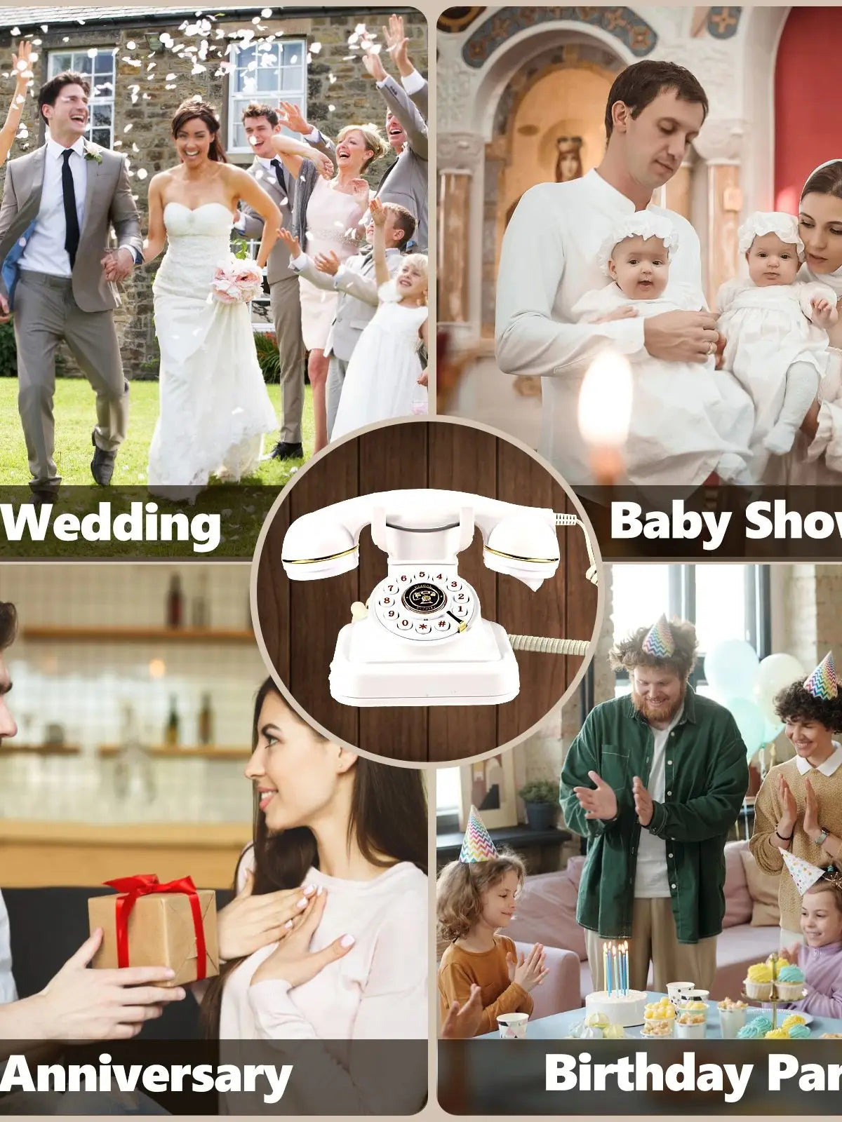 Audio Guest Book Wedding Phone Vintage Style Audio Message Voicemail for Graduation Retirement Party Birthdays Baby Shower