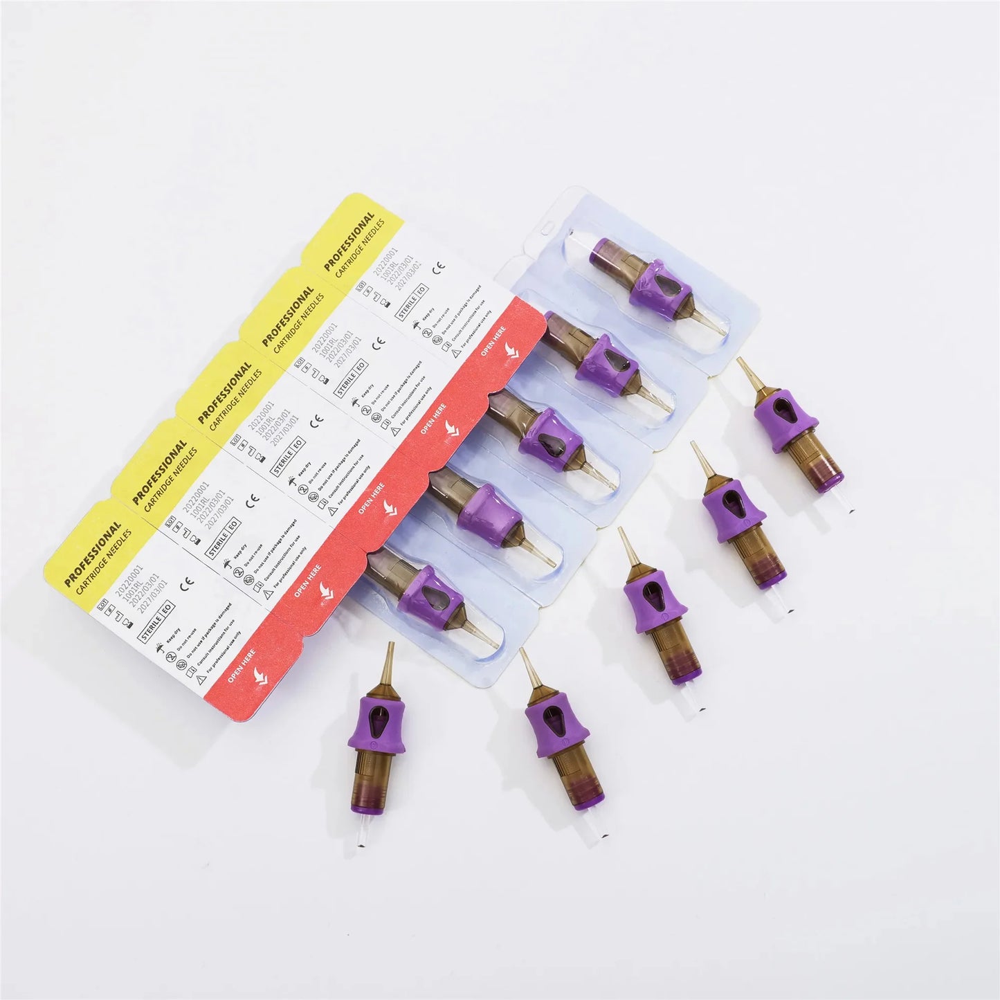 NAOM 10PCS naom PMU Sterilized Tattoo Cartridge Needles RL RS Permanent Makeup Round Liner#0.15#0.18#0.20#0.25#0.30