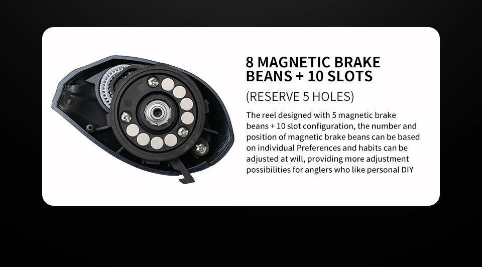 Baitcasting Reel Metal Body 15KG Max Drag 7+1 Bearings Aluminum Frame Freshwater Saltwater Fishing Reel