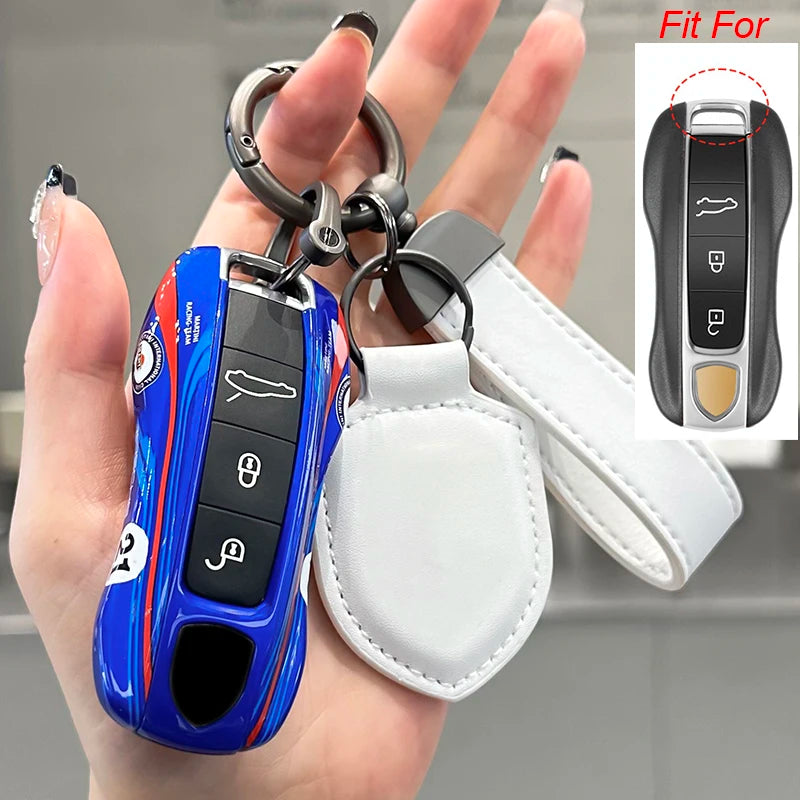 For Porsche Cayenne 718 MACAN Panamera 911 Macan Boxster Cayman Remote Multiple Painting Car Key Case Replace Cover Accessories