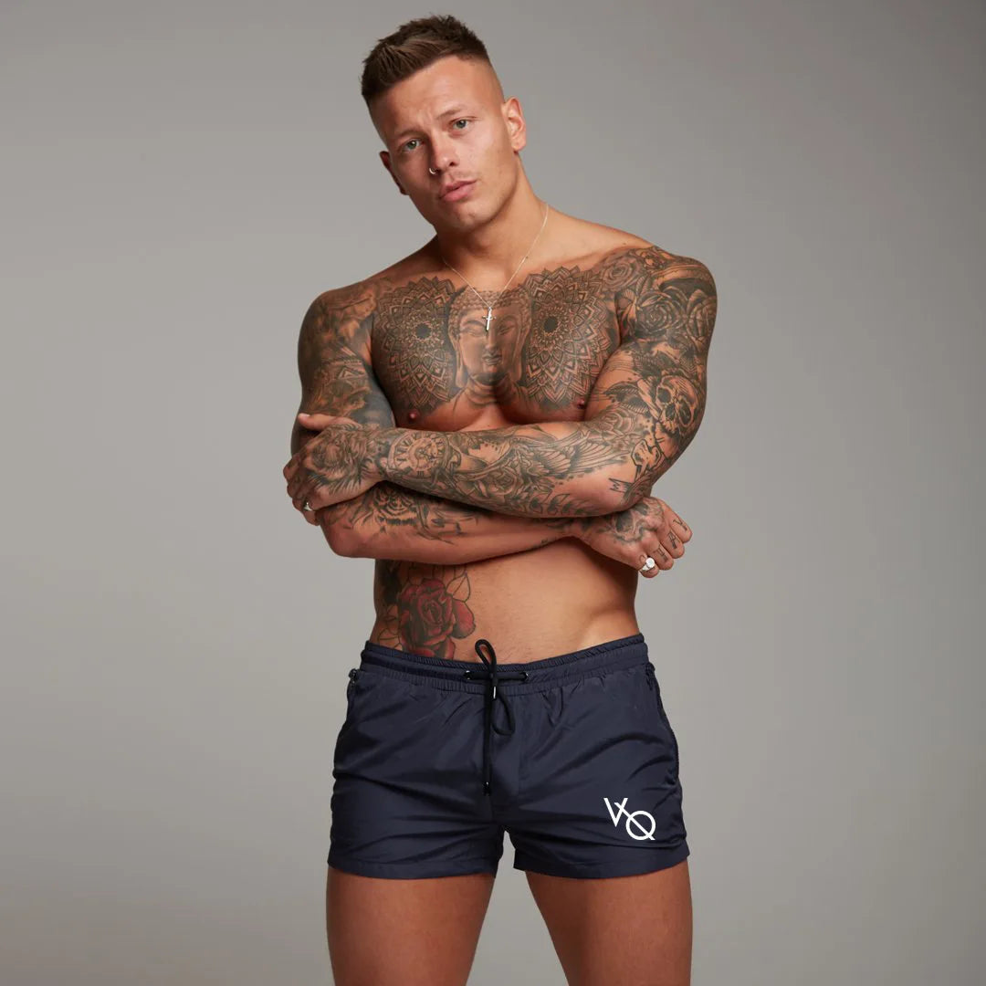 Cross-border new summer export sweat-absorbent quick-drying sports pants fitness running slim shorts men's three-point shorts