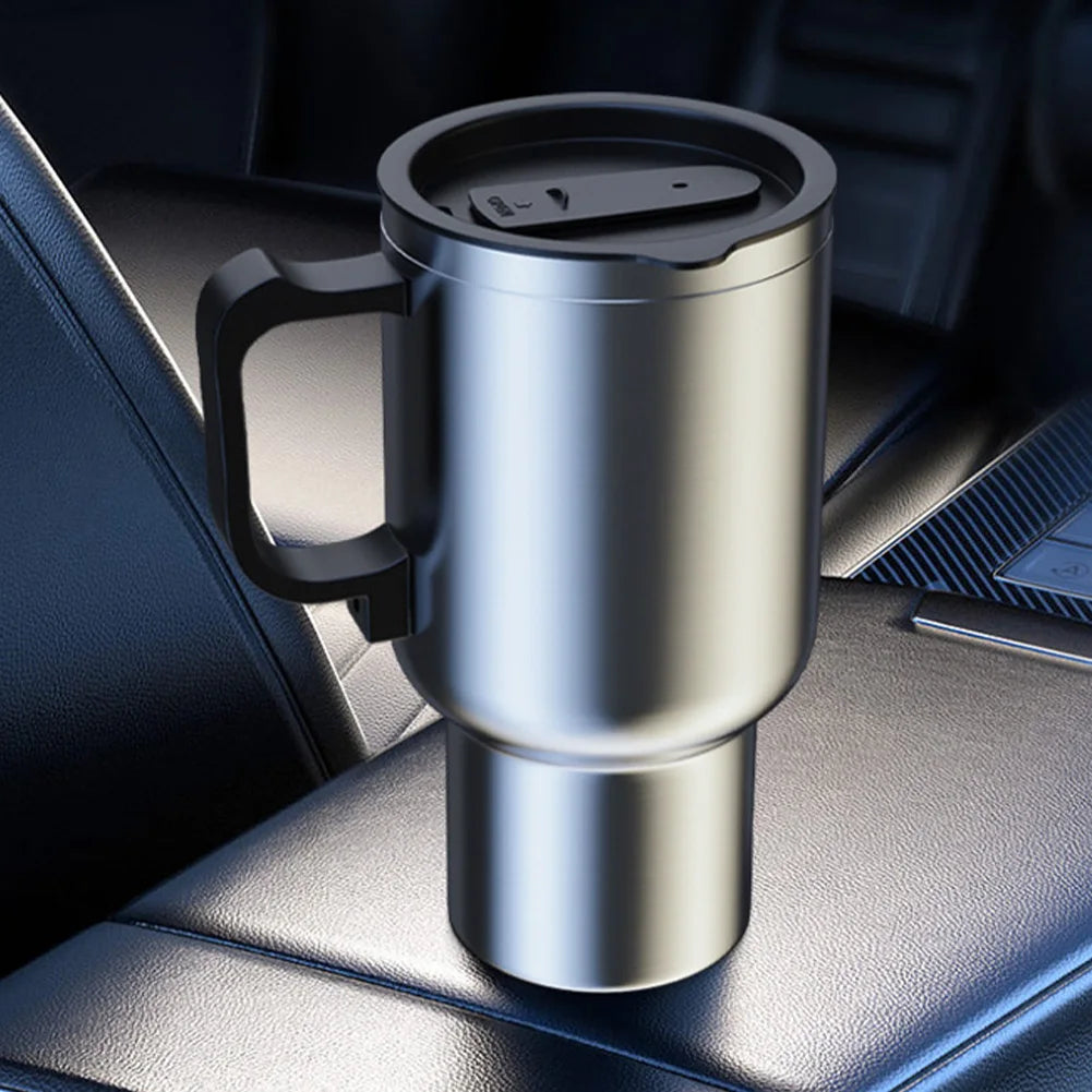 DC 12V Car Electric Kettle 450ml Car Heating Cup Stainless Steel Travel Coffee Mug Double Layer Vacuum Insulation Travel Kettle