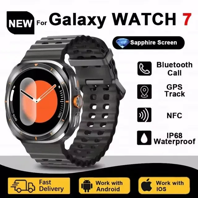 Galaxy Watch 7 Ultra GPS Tracking Smart Watch Men Amoled Screen Heart Rate Bluetooth Call NFC Sports Smart Watch For Android IOS