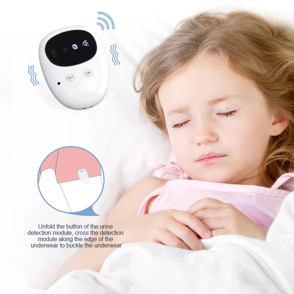 Wireless Bedwetting Alarm Pee Alarm with Receiver Transmitter for Kid Potty Training Elder Care 10-20M Vibration Sound Reminding